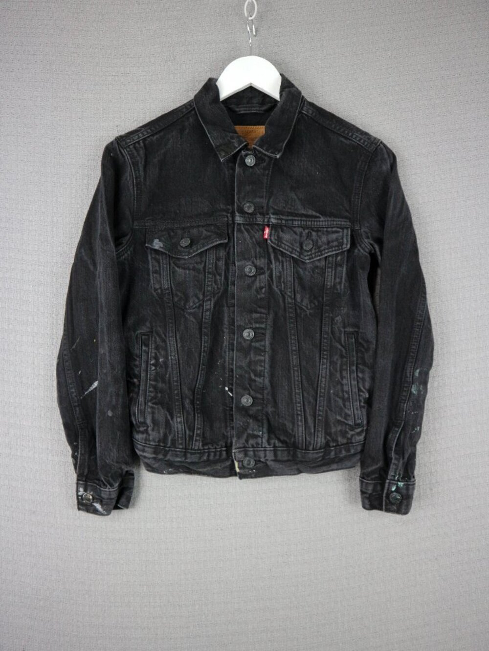 Levi's Premium Faded Black Denim Jean Jacket Womens XS
